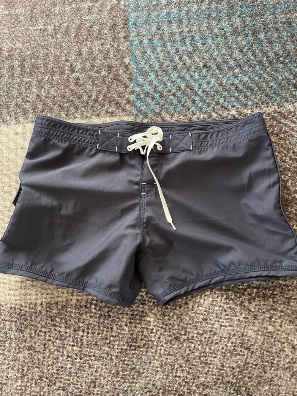 Women's Navy Swim Coverup Shorts with Drawstring